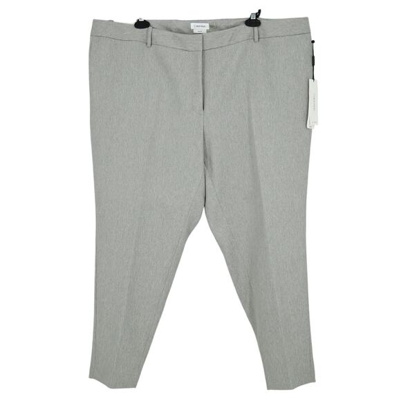 Calvin Klein Dress Pants Plus Size 22W Gray Slim Fit Crop Ankle Career New - Picture 13 of 16